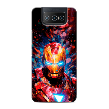 Силиконовый чехол на ASUS ZenFone 8 Flip с принтом Железный человек Ironman