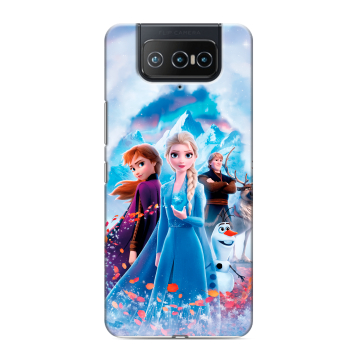 Силиконовый чехол на ASUS ZenFone 8 Flip с принтом Холодное сердце Frozen