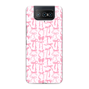 Силиконовый чехол на ASUS ZenFone 8 Flip с принтом Розовые бантики
