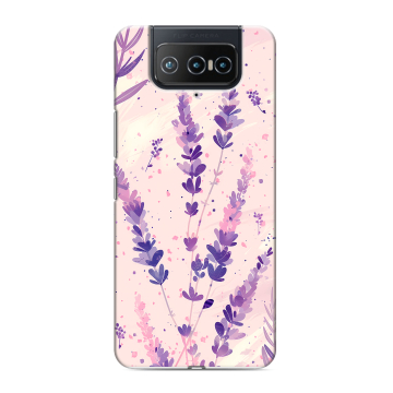 Силиконовый чехол на ASUS ZenFone 8 Flip с принтом цветы лаванда