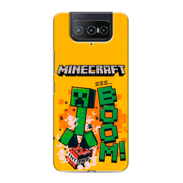 Силиконовый чехол на ASUS ZenFone 8 Flip с принтом Майнкрафт Minecraft