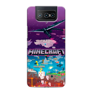 Силиконовый чехол на ASUS ZenFone 8 Flip с принтом Майнкрафт Minecraft
