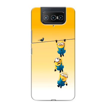 Силиконовый чехол на ASUS ZenFone 8 Flip с принтом Миньоны
