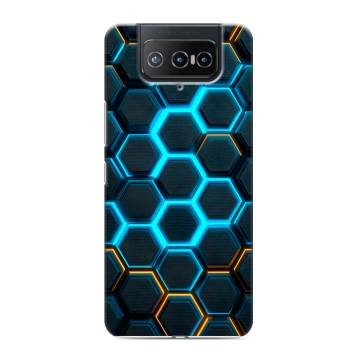Силиконовый чехол на ASUS ZenFone 8 Flip с принтом Неоновые соты Силиконовый чехол на ASUS ZenFone 8 Flip с принтом Неоновые соты