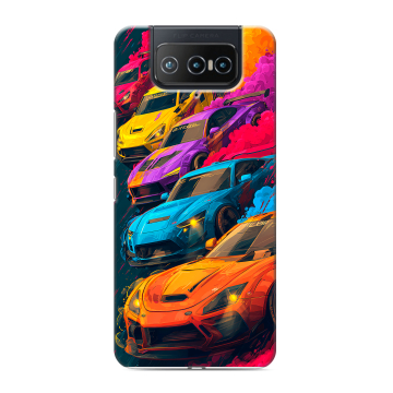 Силиконовый чехол на ASUS ZenFone 8 Flip с принтом Тачки Силиконовый чехол на ASUS ZenFone 8 Flip с принтом Тачки