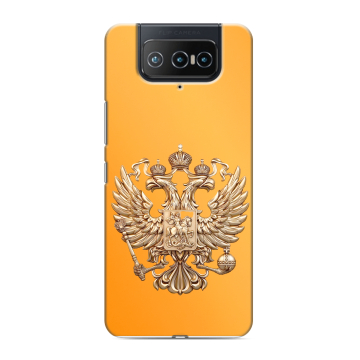 Силиконовый чехол на ASUS ZenFone 8 Flip с принтом Герб Флаг России Силиконовый чехол на ASUS ZenFone 8 Flip с принтом Герб Флаг России