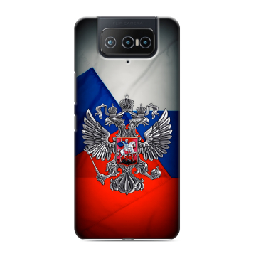 Силиконовый чехол на ASUS ZenFone 8 Flip с принтом Флаг России