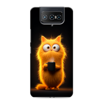 Силиконовый чехол на ASUS ZenFone 8 Flip с принтом Смешной кот