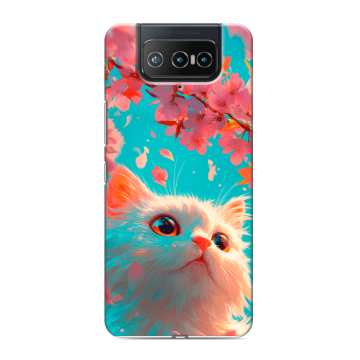 Силиконовый чехол на ASUS ZenFone 8 Flip с принтом Красивый кот Силиконовый чехол на ASUS ZenFone 8 Flip с принтом Красивый кот