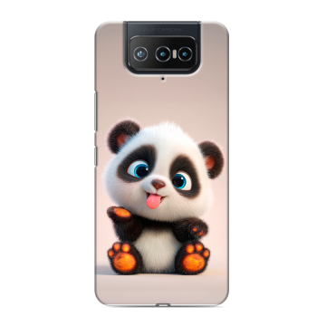 Силиконовый чехол на ASUS ZenFone 8 Flip с принтом милая панда