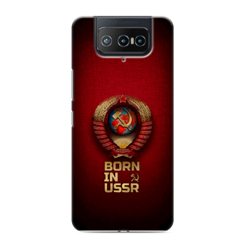 Силиконовый чехол на ASUS ZenFone 8 Flip с принтом Флаг Герб СССР Силиконовый чехол на ASUS ZenFone 8 Flip с принтом Флаг Герб СССР