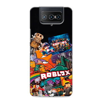 Силиконовый чехол на ASUS ZenFone 8 Flip с принтом Roblox Роблокс