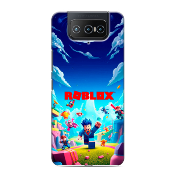 Силиконовый чехол на ASUS ZenFone 8 Flip с принтом Roblox Роблокс