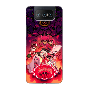 Силиконовый чехол на ASUS ZenFone 8 Flip с принтом Hazbin Hotel Отель Хазбин