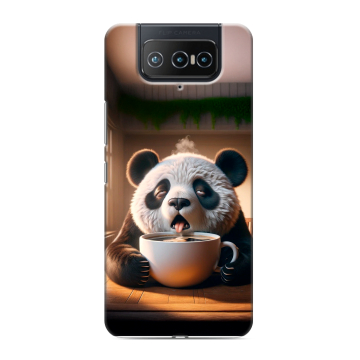 Силиконовый чехол на ASUS ZenFone 8 Flip с принтом смешная панда