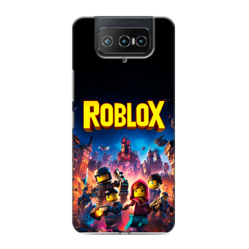 Силиконовый чехол на ASUS ZenFone 8 Flip с принтом Roblox Роблокс