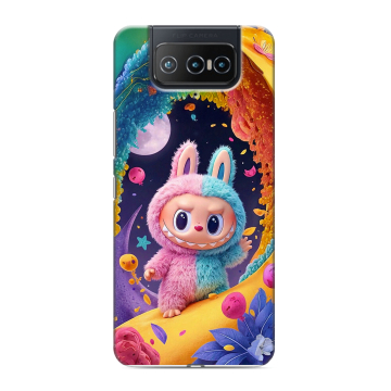 Силиконовый чехол на ASUS ZenFone 8 Flip с принтом Labubu Лабубу