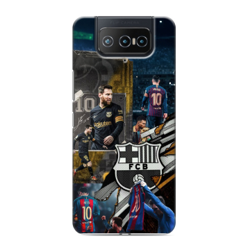 Силиконовый чехол на ASUS ZenFone 8 Flip с принтом Messi Barcelona
