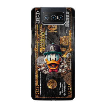 Силиконовый чехол на ASUS ZenFone 8 Flip с принтом Дональд Дак Доллар