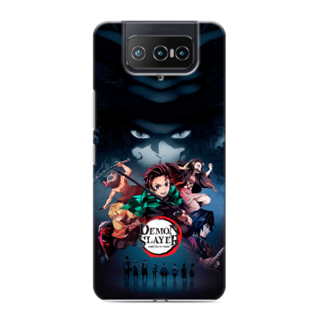 Силиконовый чехол на ASUS ZenFone 8 Flip с принтом Demon Slayer Клинок рассекающий демонов