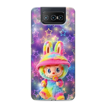 Силиконовый чехол на ASUS ZenFone 8 Flip с принтом Labubu Лабубу