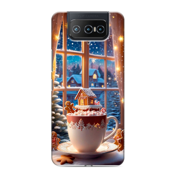 Силиконовый чехол на ASUS ZenFone 8 Flip с принтом Новый год Силиконовый чехол на ASUS ZenFone 8 Flip с принтом Новый год