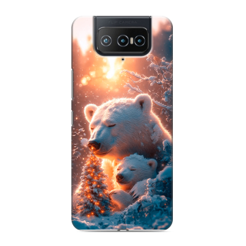 Силиконовый чехол на ASUS ZenFone 8 Flip с принтом Новый год Силиконовый чехол на ASUS ZenFone 8 Flip с принтом Новый год