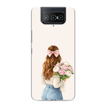 Силиконовый чехол на ASUS ZenFone 8 Flip с принтом женский