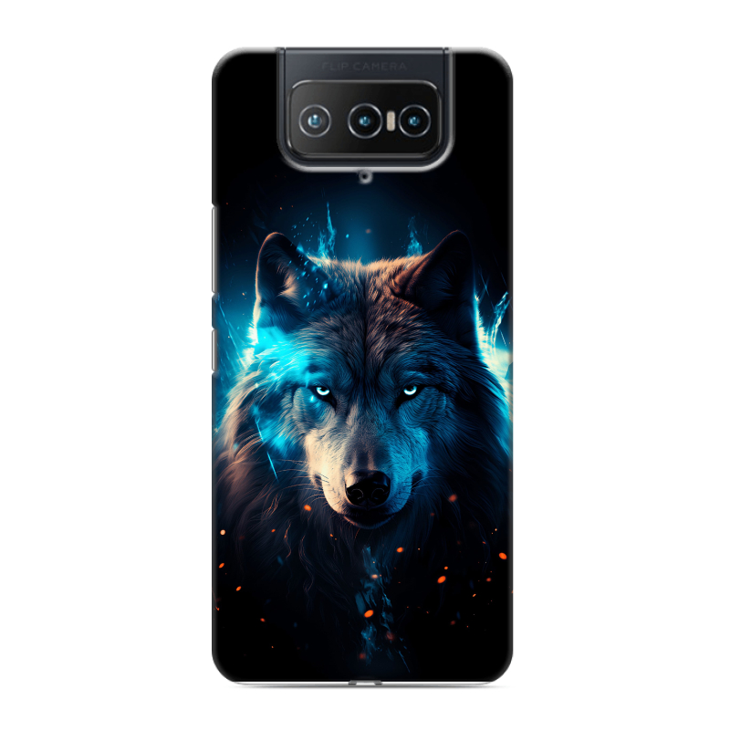 Силиконовый чехол на ASUS ZenFone 8 Flip с принтом Волк ночной Силиконовый чехол на ASUS ZenFone 8 Flip с принтом Волк ночной