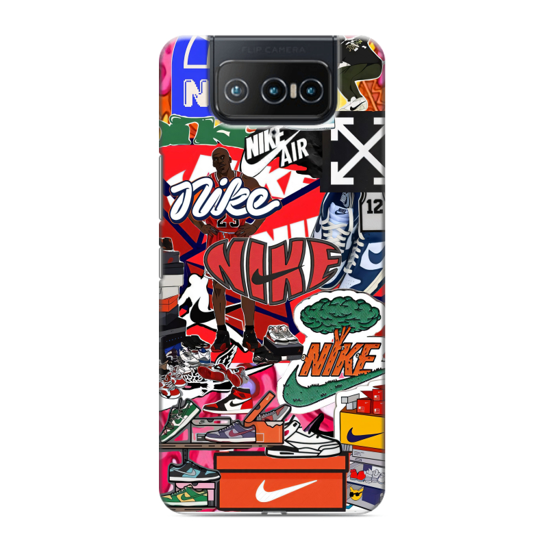 Силиконовый противоударный чехол на ASUS ZenFone 8 Flip с принтом Найк Nike яркий Силиконовый противоударный чехол на ASUS ZenFone 8 Flip с принтом Найк Nike яркий