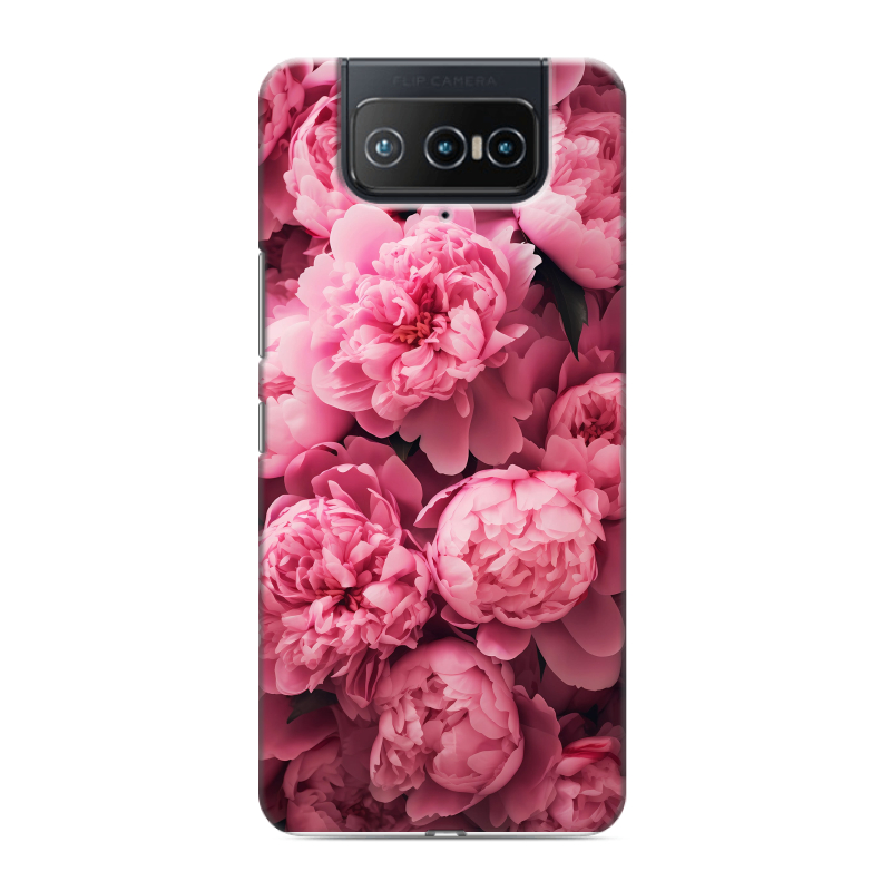 Силиконовый противоударный чехол на ASUS ZenFone 8 Flip с принтом цветы пионы Силиконовый противоударный чехол на ASUS ZenFone 8 Flip с принтом цветы пионы