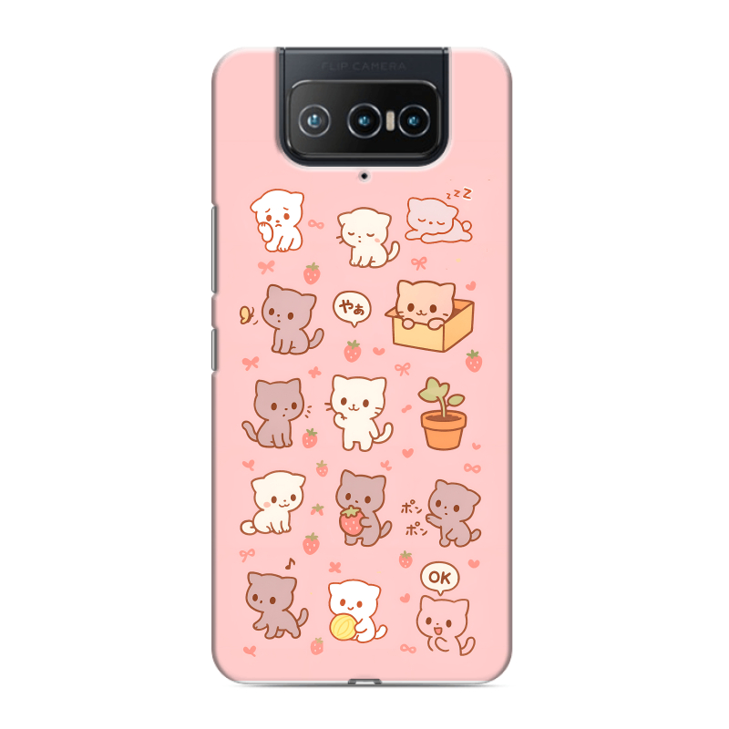 Силиконовый чехол на ASUS ZenFone 8 Flip с принтом Hello Kitty Хелоу Кити Силиконовый чехол на ASUS ZenFone 8 Flip с принтом Hello Kitty Хелоу Кити