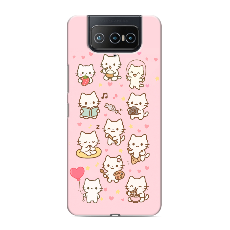 Силиконовый чехол на ASUS ZenFone 8 Flip с принтом Hello Kitty Хелоу Кити Силиконовый чехол на ASUS ZenFone 8 Flip с принтом Hello Kitty Хелоу Кити