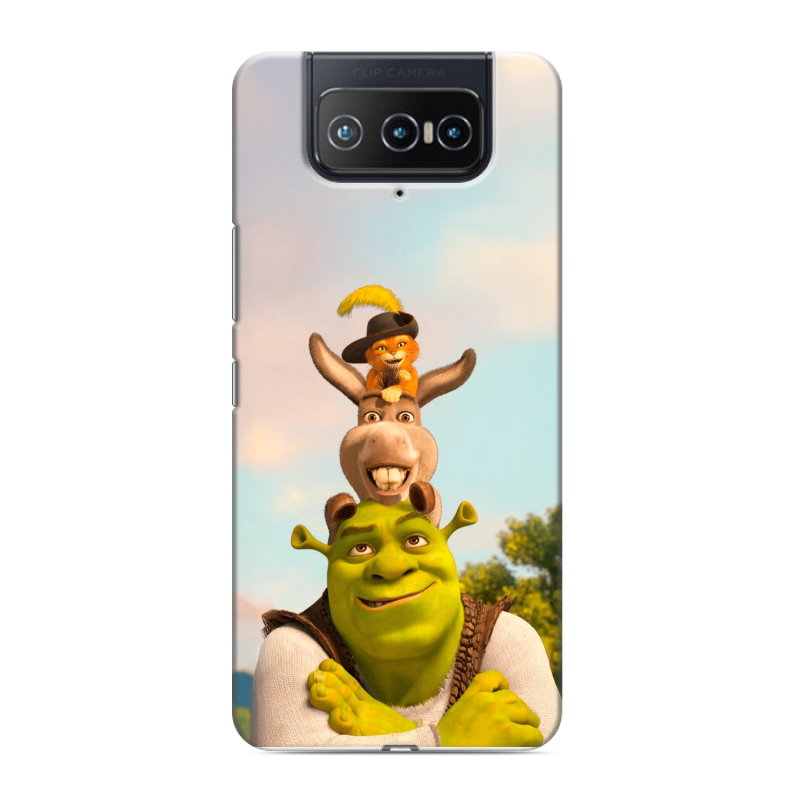 Силиконовый противоударный чехол на ASUS ZenFone 8 Flip с принтом Шрек Shrek Силиконовый противоударный чехол на ASUS ZenFone 8 Flip с принтом Шрек Shrek