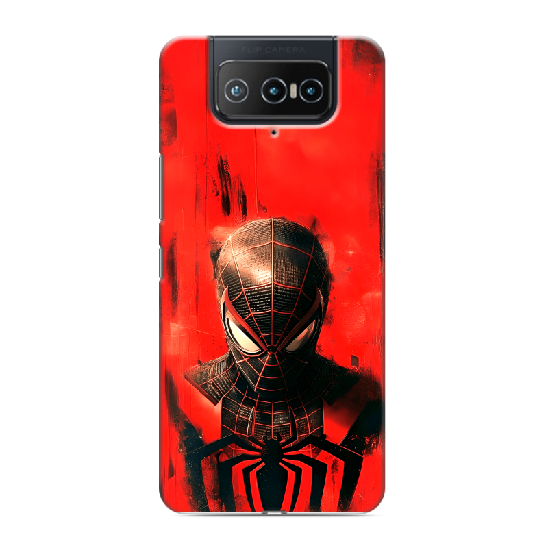 Силиконовый противоударный чехол на ASUS ZenFone 8 Flip с принтом человек паук spiderman Силиконовый противоударный чехол на ASUS ZenFone 8 Flip с принтом человек паук spiderman