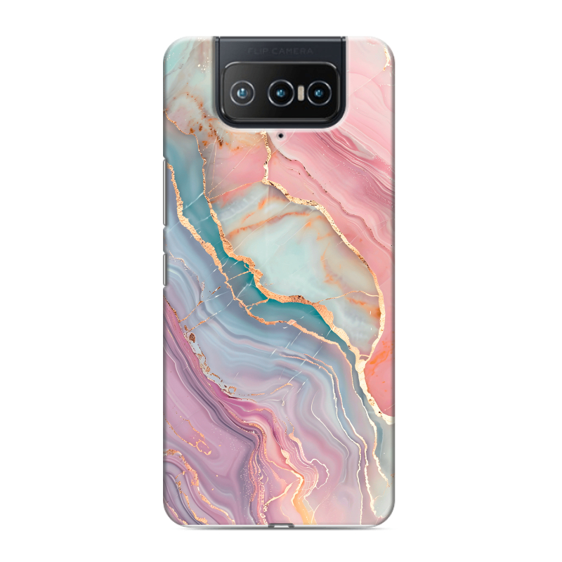 Силиконовый чехол на ASUS ZenFone 8 Flip с принтом розовый мрамор Силиконовый чехол на ASUS ZenFone 8 Flip с принтом розовый мрамор