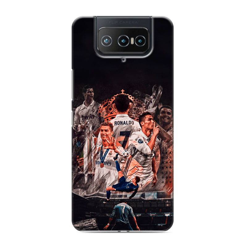Силиконовый противоударный чехол на ASUS ZenFone 8 Flip с принтом Реал Роналдо Real Ronaldo Силиконовый противоударный чехол на ASUS ZenFone 8 Flip с принтом Реал Роналдо Real Ronaldo