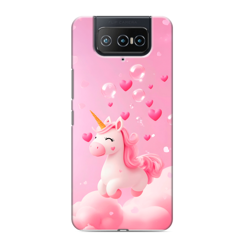 Силиконовый чехол на ASUS ZenFone 8 Flip с принтом Единорог Силиконовый чехол на ASUS ZenFone 8 Flip с принтом Единорог