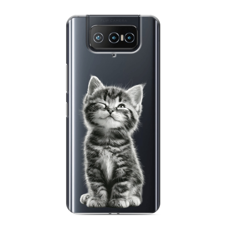 Силиконовый противоударный чехол на ASUS ZenFone 8 Flip с принтом Котенок Силиконовый противоударный чехол на ASUS ZenFone 8 Flip с принтом Котенок