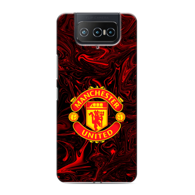 Силиконовый противоударный чехол на ASUS ZenFone 8 Flip с принтом Manchester United Силиконовый противоударный чехол на ASUS ZenFone 8 Flip с принтом Manchester United