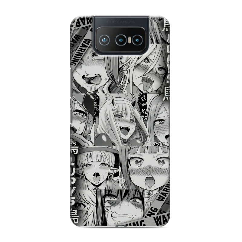 Силиконовый противоударный чехол на ASUS ZenFone 8 Flip с принтом Ahegao Ахегао Аниме Силиконовый противоударный чехол на ASUS ZenFone 8 Flip с принтом Ahegao Ахегао Аниме