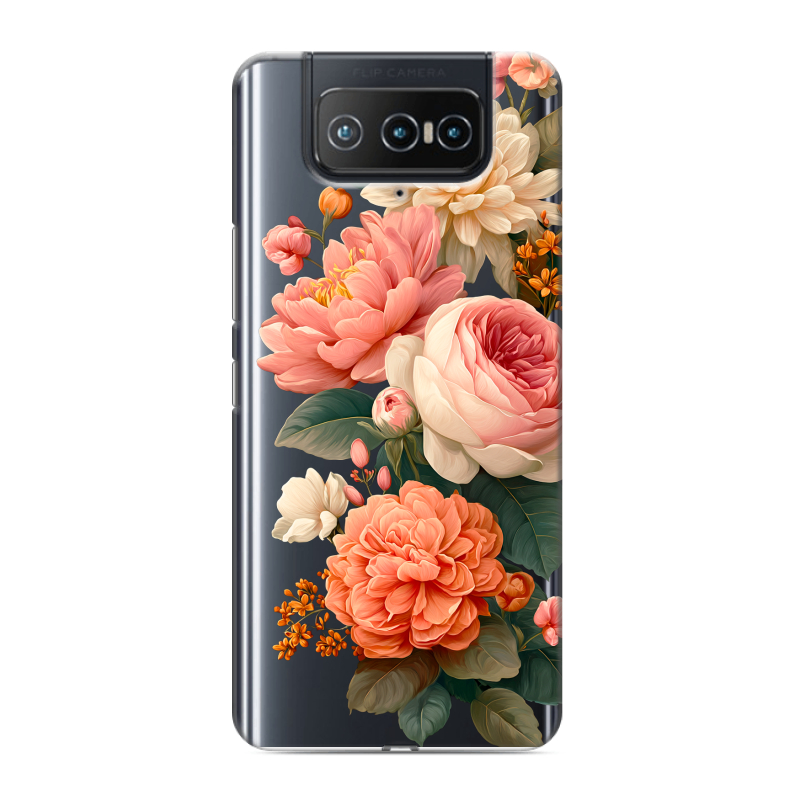 Силиконовый противоударный чехол на ASUS ZenFone 8 Flip с принтом цветы Силиконовый противоударный чехол на ASUS ZenFone 8 Flip с принтом цветы