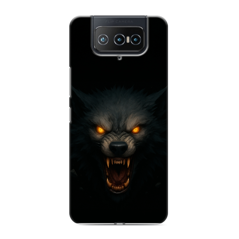 Силиконовый противоударный чехол на ASUS ZenFone 8 Flip с принтом Волк Силиконовый противоударный чехол на ASUS ZenFone 8 Flip с принтом Волк