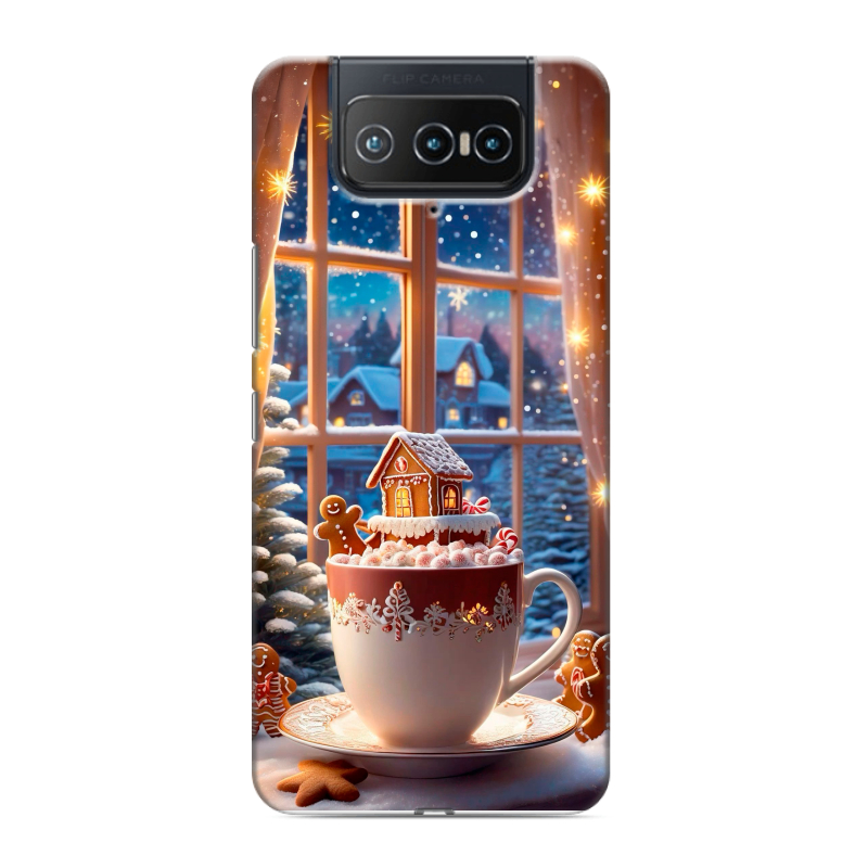 Силиконовый чехол на ASUS ZenFone 8 Flip с принтом Новый год Силиконовый чехол на ASUS ZenFone 8 Flip с принтом Новый год