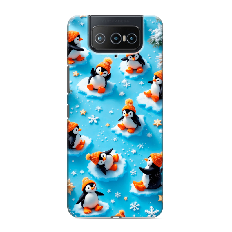 Силиконовый противоударный чехол на ASUS ZenFone 8 Flip с принтом Новый год Силиконовый противоударный чехол на ASUS ZenFone 8 Flip с принтом Новый год