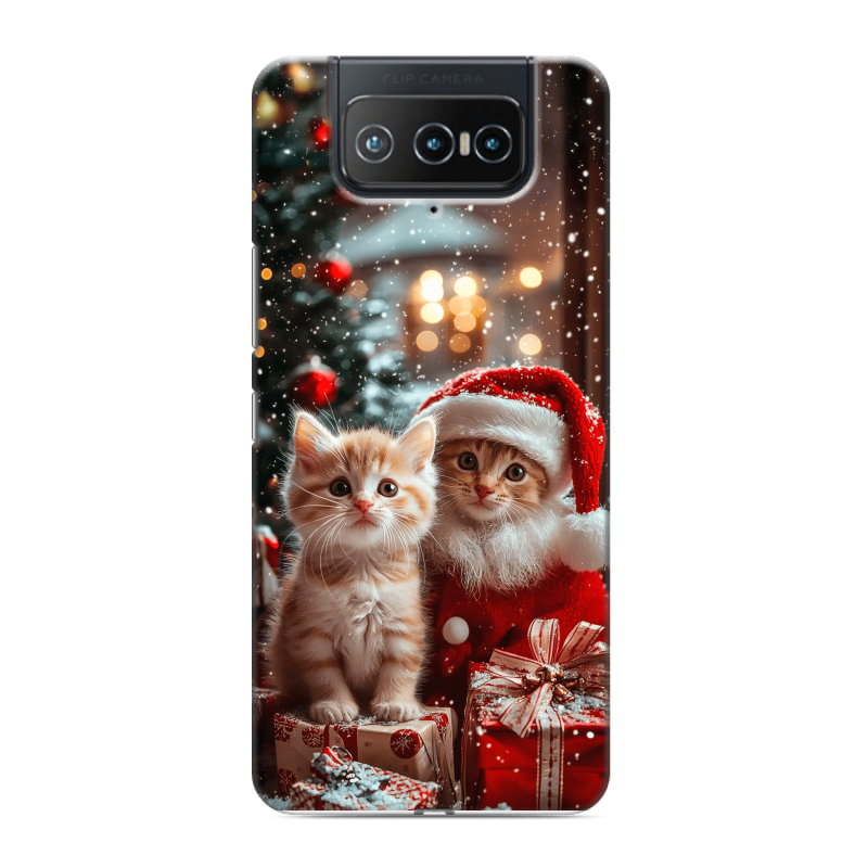 Силиконовый противоударный чехол на ASUS ZenFone 8 Flip с принтом Новый год Силиконовый противоударный чехол на ASUS ZenFone 8 Flip с принтом Новый год