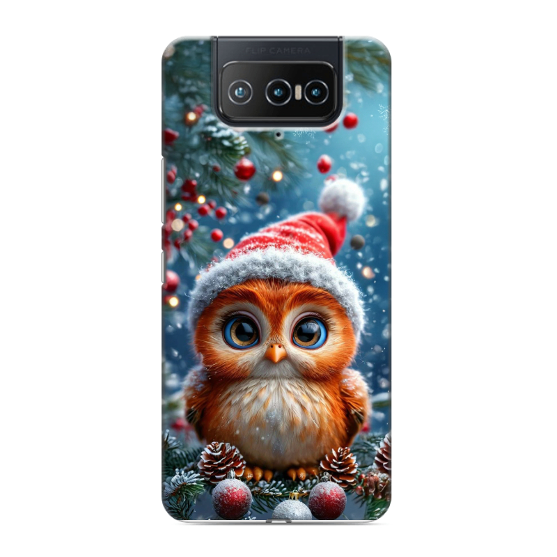 Силиконовый чехол на ASUS ZenFone 8 Flip с принтом Новый год Силиконовый чехол на ASUS ZenFone 8 Flip с принтом Новый год