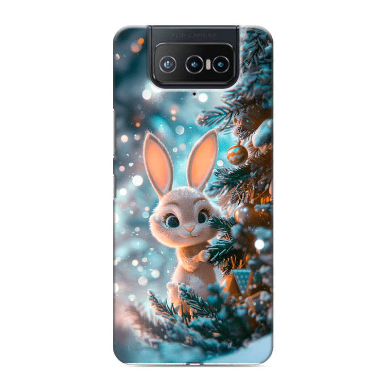 Силиконовый противоударный чехол на ASUS ZenFone 8 Flip с принтом Новый год Силиконовый противоударный чехол на ASUS ZenFone 8 Flip с принтом Новый год