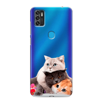Силиконовый чехол на ZTE Blade A7s (2020) с принтом Кошки Силиконовый чехол на ZTE Blade A7s (2020) с принтом Кошки