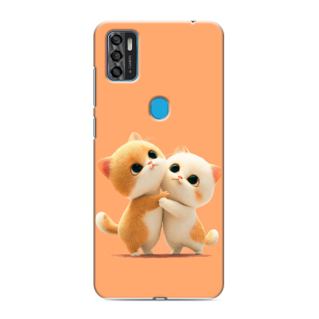 Силиконовый чехол на ZTE Blade A7s (2020) с принтом Милые котики Силиконовый чехол на ZTE Blade A7s (2020) с принтом Милые котики